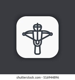 crossbow, arbalest line icon