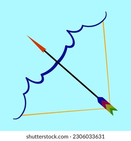 Crossbow con flecha en diseño de ilustración de vector plano