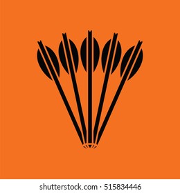 Crossbow bolts icon. Orange background with black. Vector illustration.