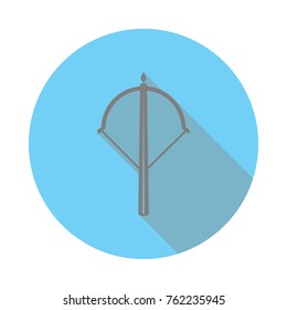 Crossbow flat icon. Army signon white background