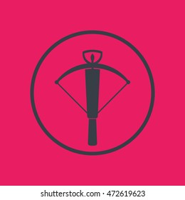 crossbow icon arbalest sign, vector illustration