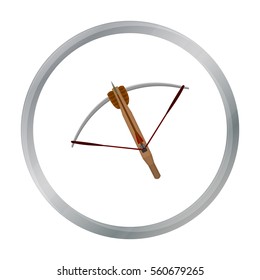 Crossbow icon cartoon. Single weapon icon from the big ammunition, arms set.