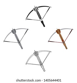 Crossbow icon cartoon,black. Single weapon icon from the big ammunition, arms set.