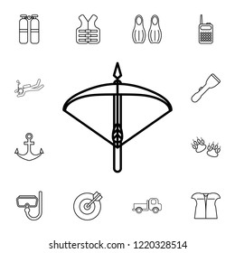 Crossbow icon. Detailed set of diving, fishing and hunting icons. Premium quality graphic design icon. One of the collection icons for websites, web design, mobile app on white background
