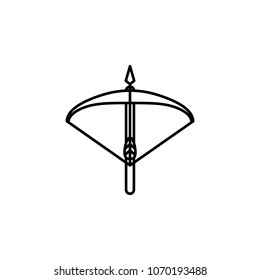 crossbow icon. Element of diving, fishing and hunting for mobile concept and web apps. Thin line icon for website design and development app development. Premium icon on white background