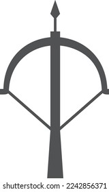 Crossbow icon. Heavy archer weapon. Retro shooting tool