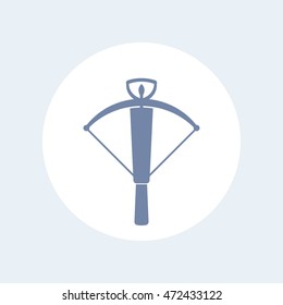 crossbow icon isolated on white, vector illustration