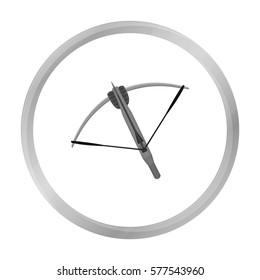 Crossbow icon monochrome. Single weapon icon from the big ammunition, arms set.