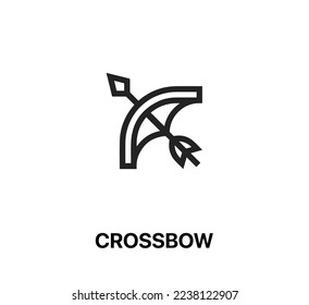 crossbow icon vector. Linear style sign for mobile concept and web design. crossbow symbol illustration. Pixel vector graphics - Vector.