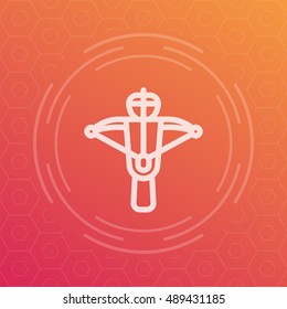 crossbow line icon, linear arbalest