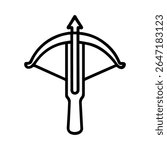 crossbow line icon vector on white background 
Vector gun icon on white background