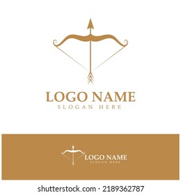  crossbow logo with archery concept modern icon illustration design vector template
