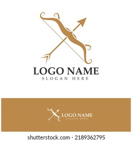  crossbow logo with archery concept modern icon illustration design vector template