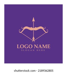  crossbow logo with archery concept modern icon illustration design vector template