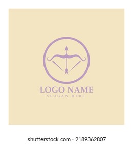  crossbow logo with archery concept modern icon illustration design vector template