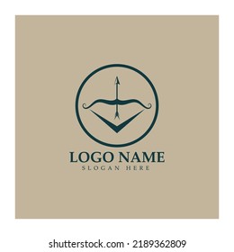  crossbow logo with archery concept modern icon illustration design vector template