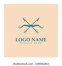  crossbow logo with archery concept modern icon illustration design vector template
