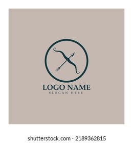  crossbow logo with archery concept modern icon illustration design vector template