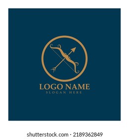  crossbow logo with archery concept modern icon illustration design vector template