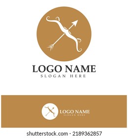  crossbow logo with archery concept modern icon illustration design vector template