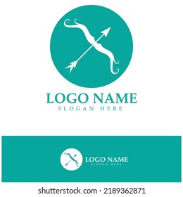  crossbow logo with archery concept modern icon illustration design vector template