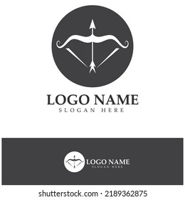  crossbow logo with archery concept modern icon illustration design vector template