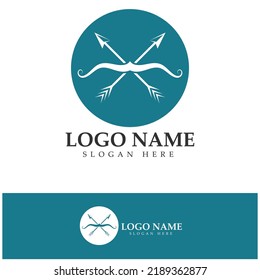  crossbow logo with archery concept modern icon illustration design vector template