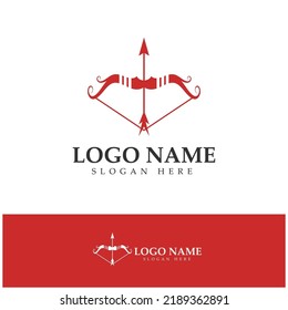  crossbow logo with archery concept modern icon illustration design vector template