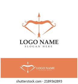  crossbow logo with archery concept modern icon illustration design vector template
