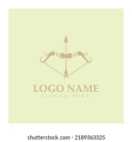  crossbow logo with archery concept modern icon illustration design vector template