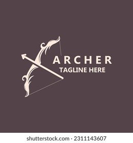 Crossbow logo image archery arrow vector, elegant modern simple icon design template