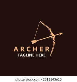 Crossbow logo image archery arrow vector, elegant modern simple icon design template
