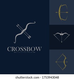 Crossbow-Logo-Set, Vektorgrafik-Design-Vorlage, kreatives und einfaches Design