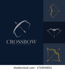 Conjunto de logotipos Crossbow, plantilla de diseño de ilustraciones vectoriales, diseño creativo y sencillo