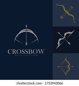 Crossbow logo set, Vector illustration design template, creative and simple design