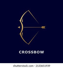 Crossbow logo template, simple archery logo with gradient color