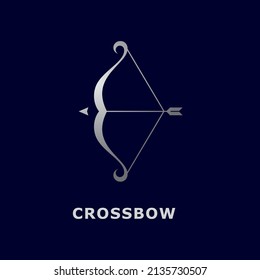 Crossbow logo template, simple archery logo with gradient color