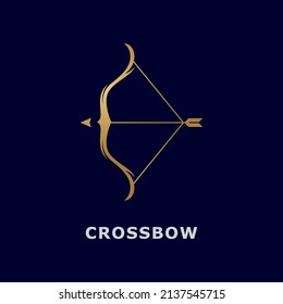 Crossbow logo template, simple archery logo with gradient color