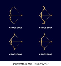 Crossbow logo template, simple archery logo with gradient color