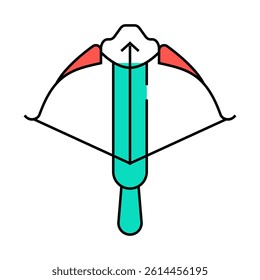 crossbow medieval weapon line icon vector. crossbow medieval weapon sign. isolated symbol illustration