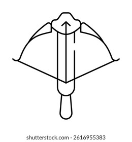 crossbow medieval weapon line icon vector. crossbow medieval weapon sign. isolated contour symbol black illustration