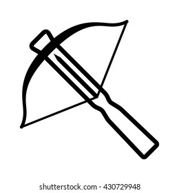 Crossbow projectile weapon line art vector icon for games and websites