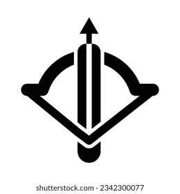 Icono De Glifo Vector Crossbow Para Uso Personal Y Comercial.
