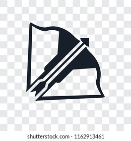 Crossbow vector icon isolated on transparent background, Crossbow logo concept