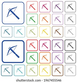 Crossbowcolor flat icons in rounded square frames. Thin and thick versions included.
