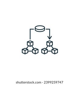 Cross-chain transactions icon. Monochrome simple sign from blockchain collection. Cross-chain transactions icon for logo, templates, web design and infographics.
