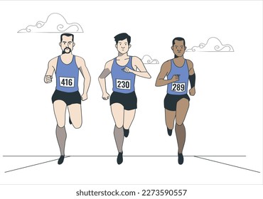 Cross-country running isolated cartoon vector illustration. High school physical education, extreme sport, outdoor training, jogging, healthy lifestyle, cross-country race vector cartoon.