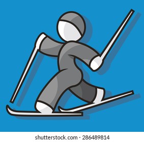 Cross-country skier running.