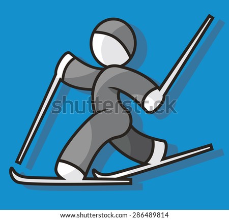 Cross-country skier running.