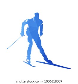 Cross-country skiing, abstract geometric vector silhouette